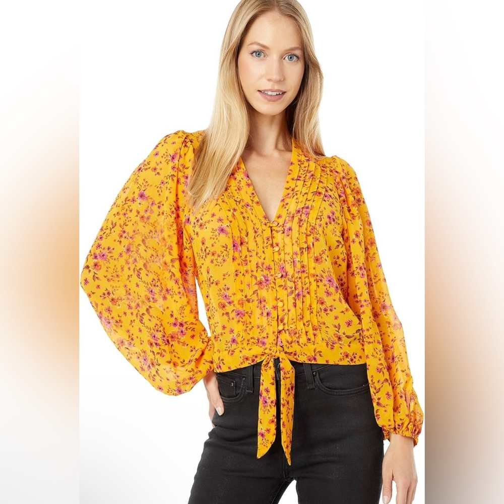 1. State Yellow Floral Blouse